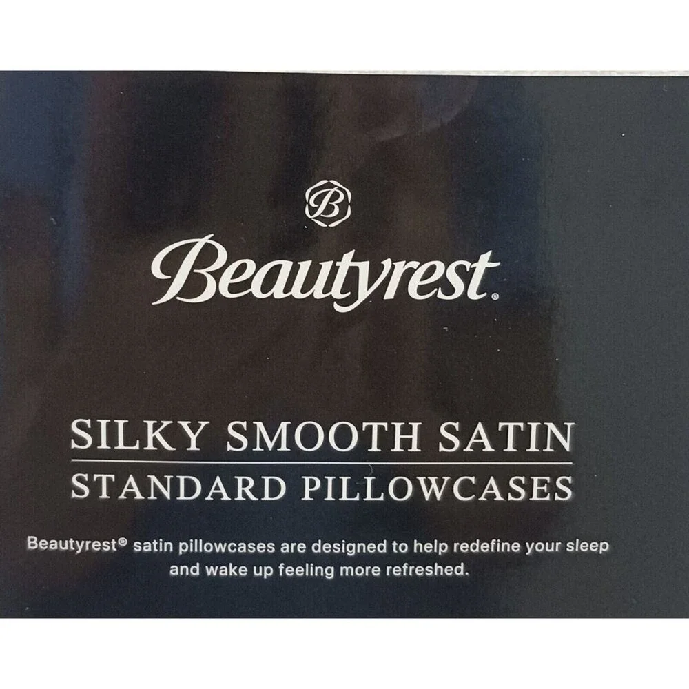 2 Pc Beautyrest STANDARD Satin Pillowcases Pastel MAUVE Silky Therapy Hair Skin